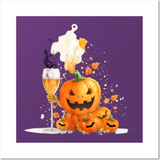 Halloween Pumpkin Party Posters and Art